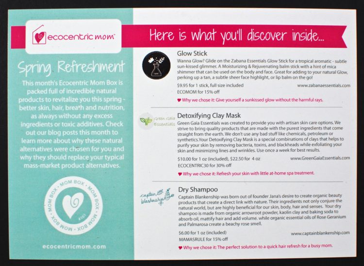 Ecocentric Mom April 2016 review