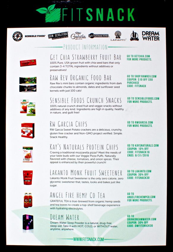 May 2016 Fit Snack review