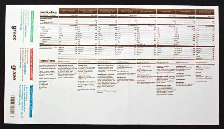 Graze nutritional info
