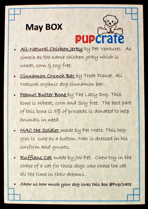 May 2016 Pup Crate review