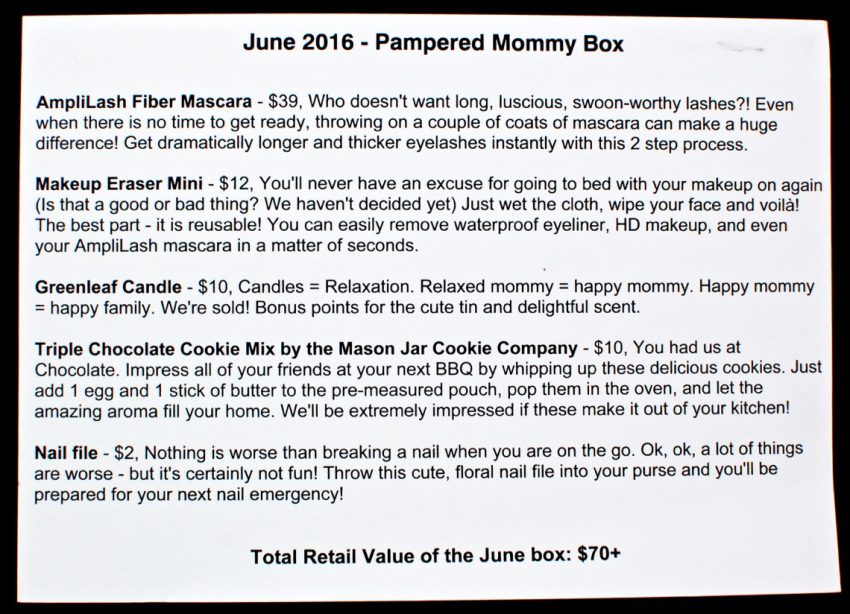June 2016 pampered mommy review