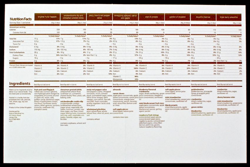 graze nutritional info