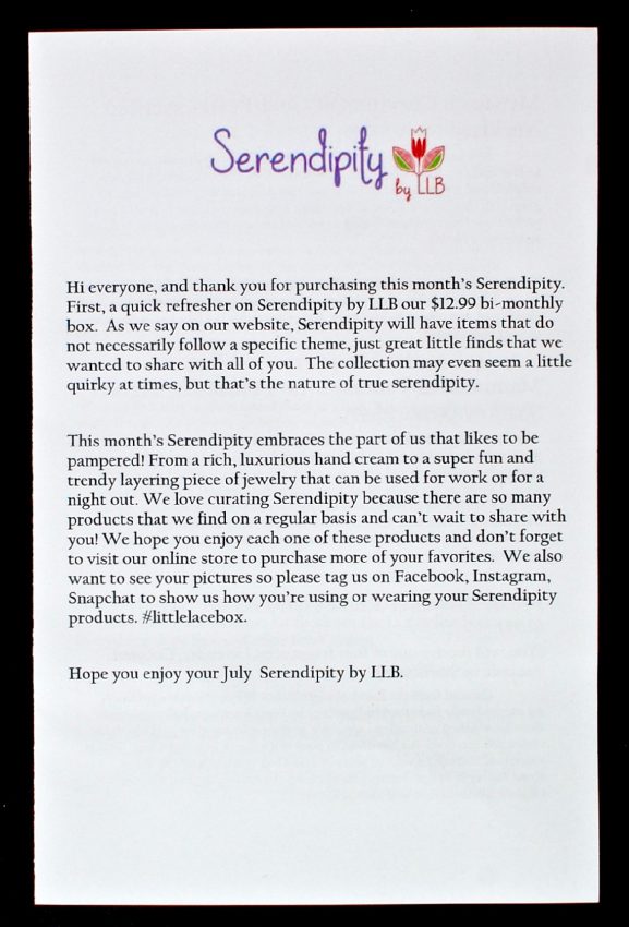 July 2016 serendipity box