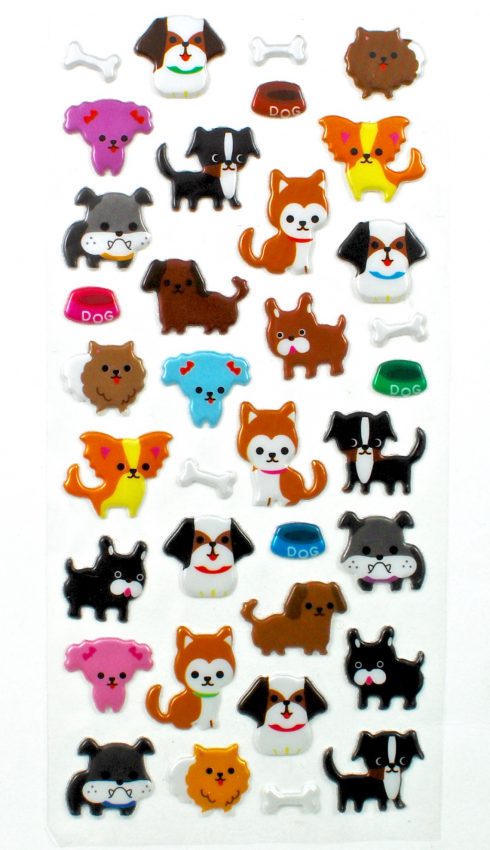 puffy dog stickers