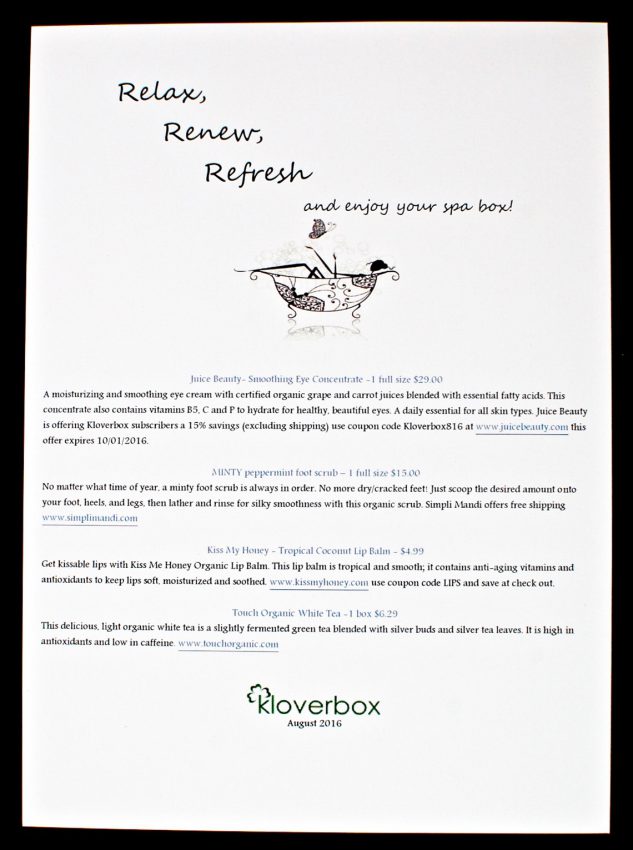 Kloverbox August 2016