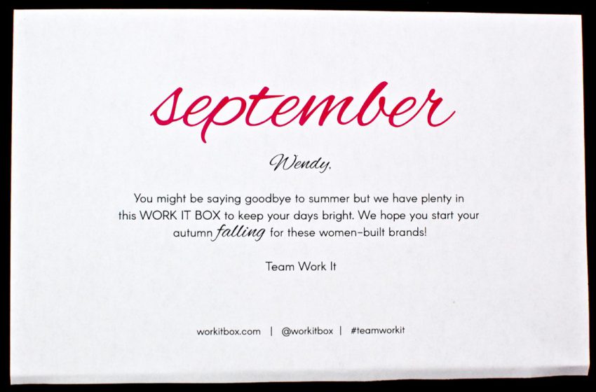 September Work it Box