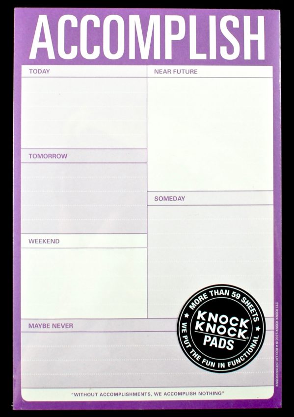 Accomplish note pad