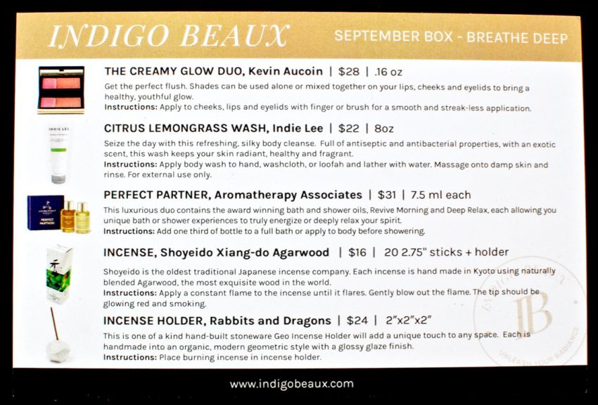 September 2016 Indigo Beaux review