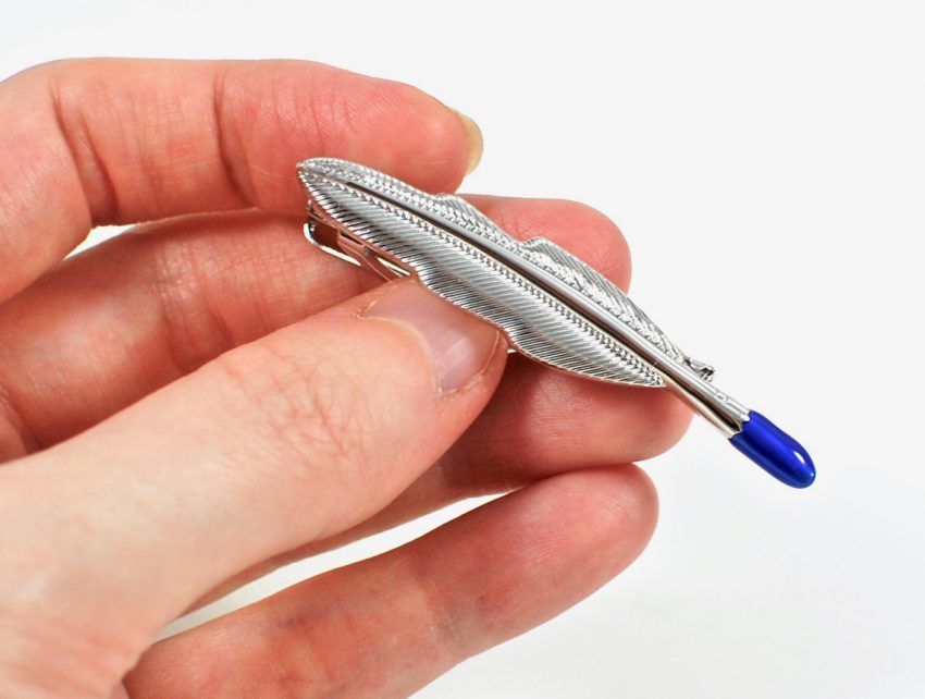 feather tie clip