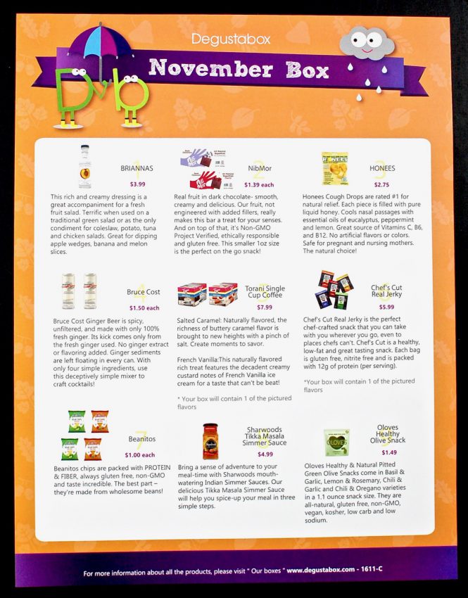 November 2016 Degustabox 