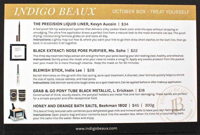 October 2016 Indigo Beaux 