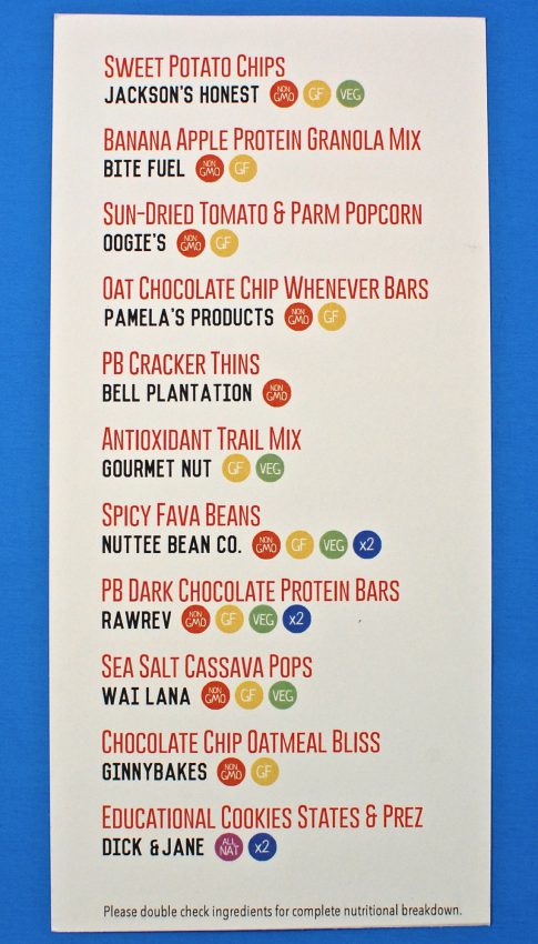 November 2016 Snack Sack review