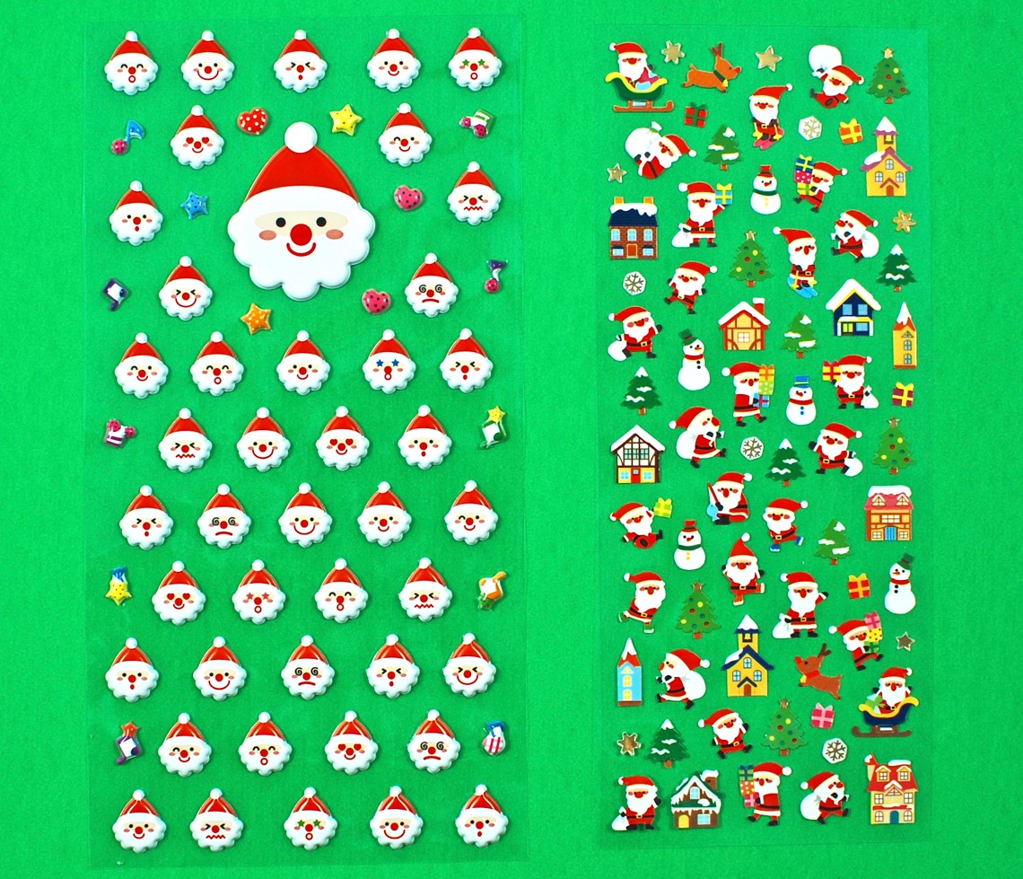 puffy santa stickers