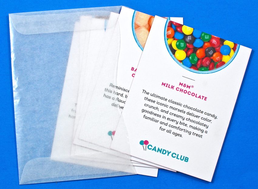 Candy Club selection cards