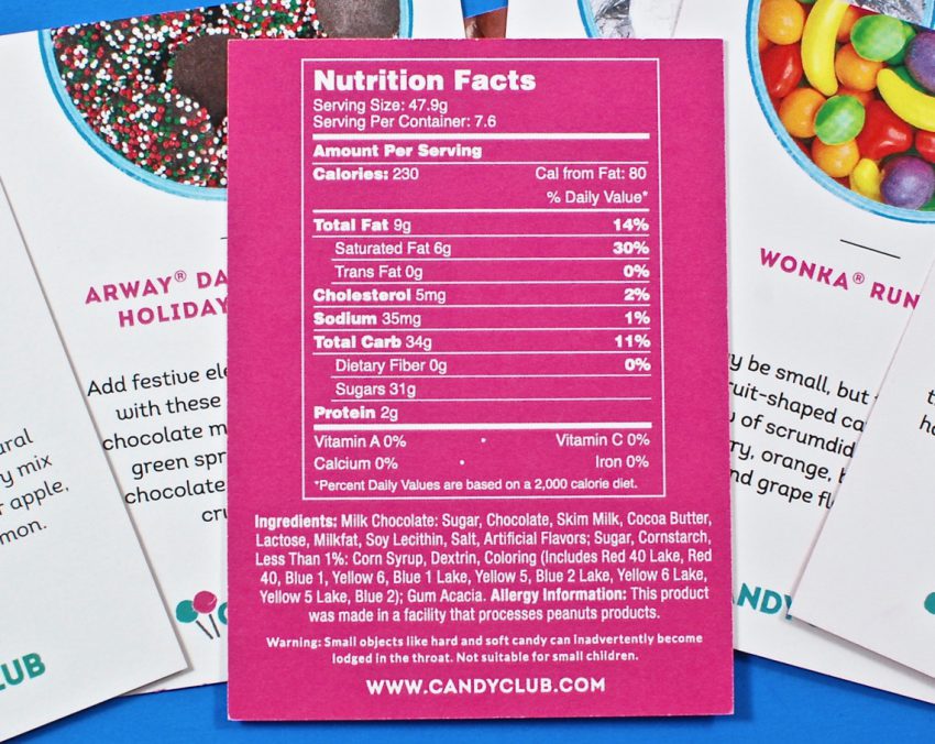 Candy Club nutritional info