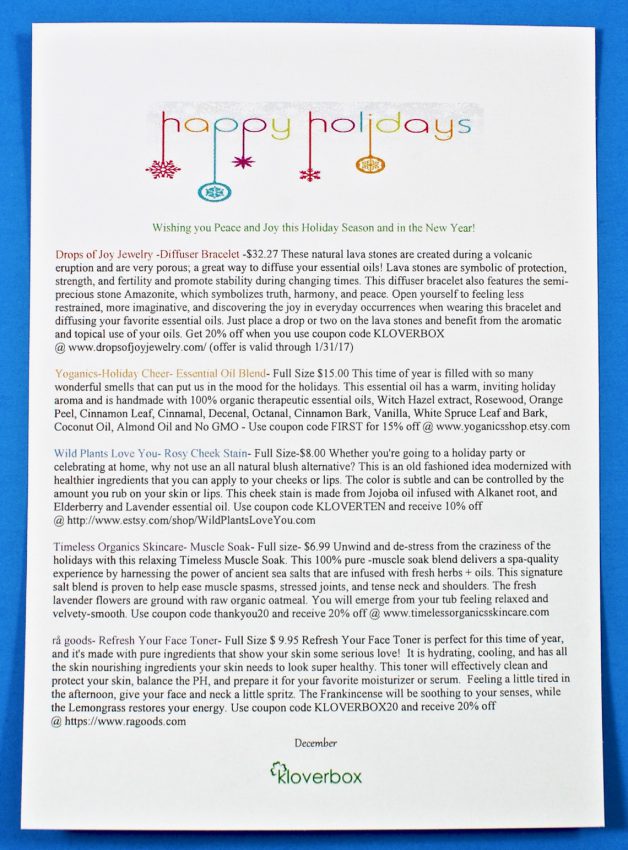 December 2016 Kloverbox review