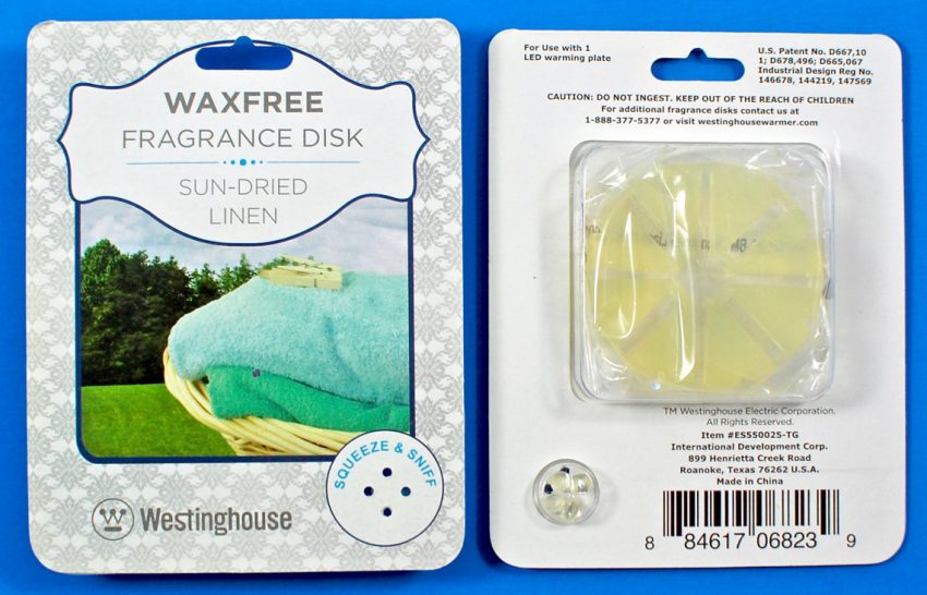 Waxfree fragrance oil disks