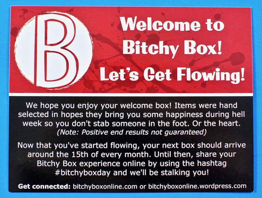 Bitchy Box Let's Get Flowing box review