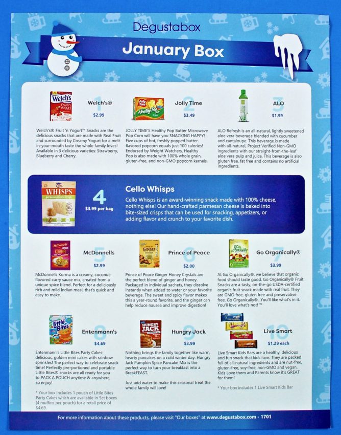 January 2017 Degusta box review