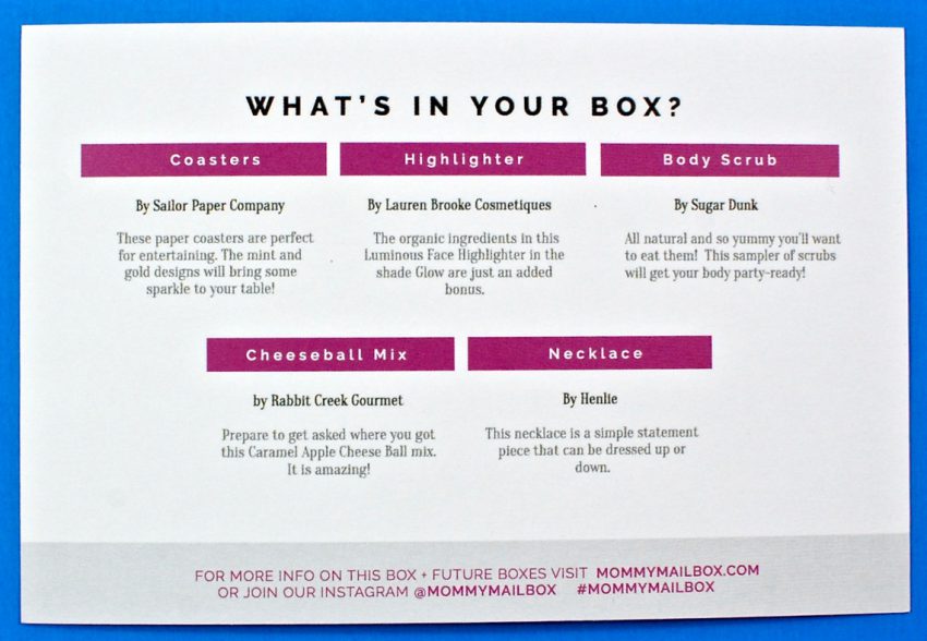 January 2017 Mommy mailbox review