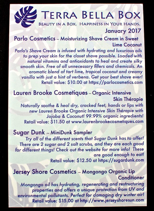 January 2017 Terra Bella Box review