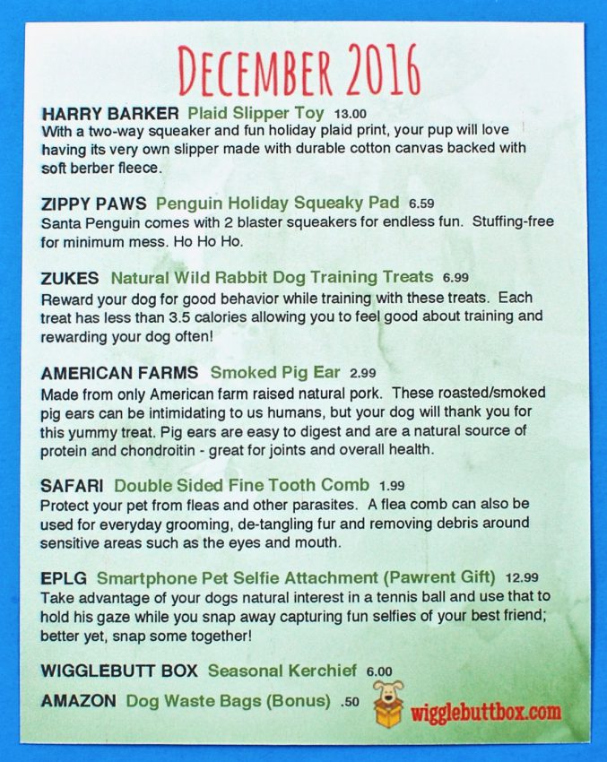 December 2016 Wigglebutt box review