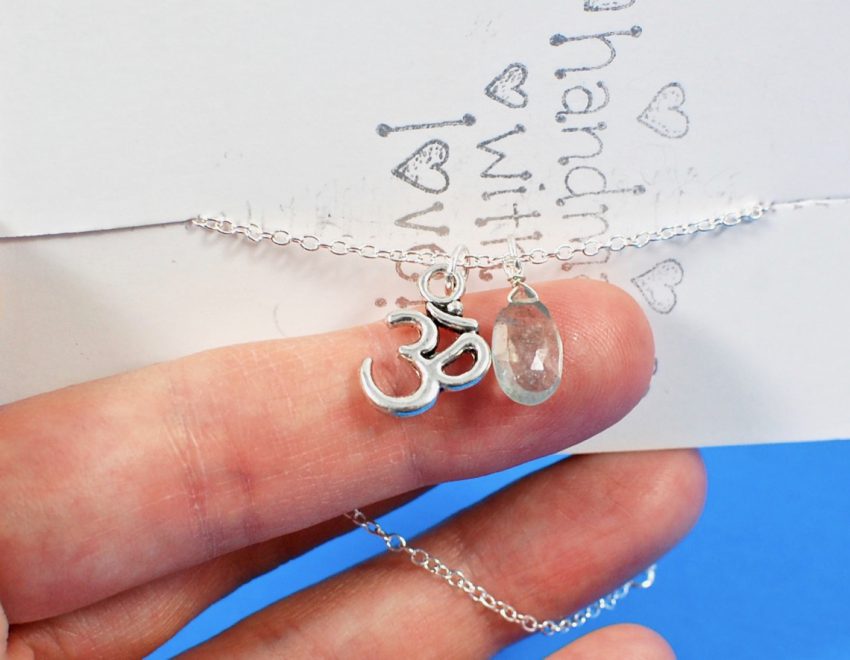 om crystal charm bracelet