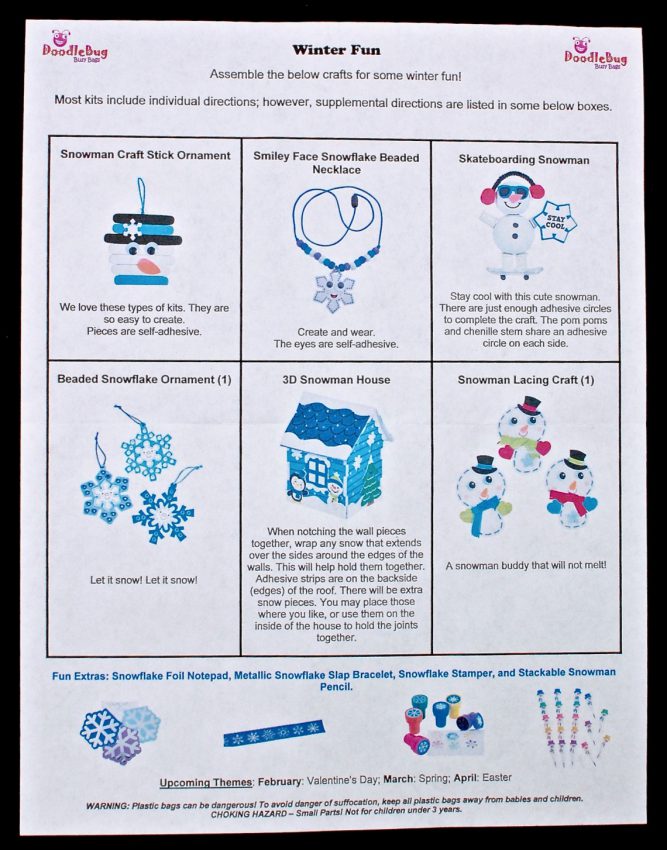 Doodlebug Busy Bag winter crafts
