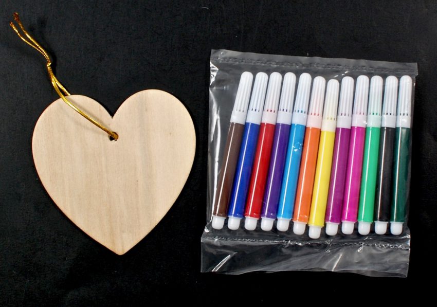 wooden heart ornament craft