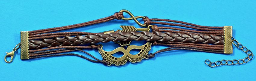 Venetian mask charm bracelet