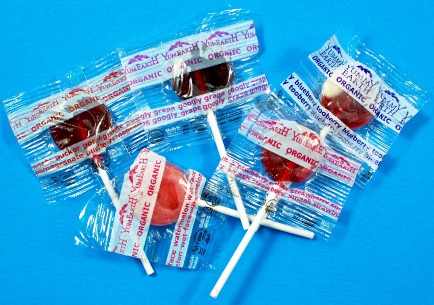 Yum Earth lollipops