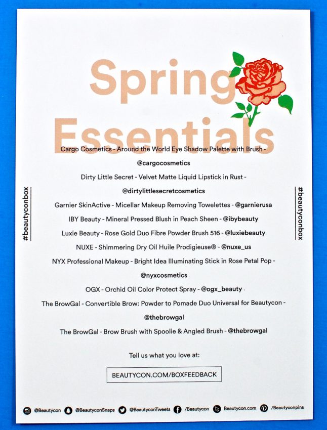 Beautycon Spring Essentials box