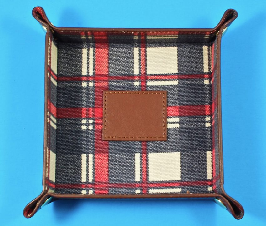 plaid accessory tray