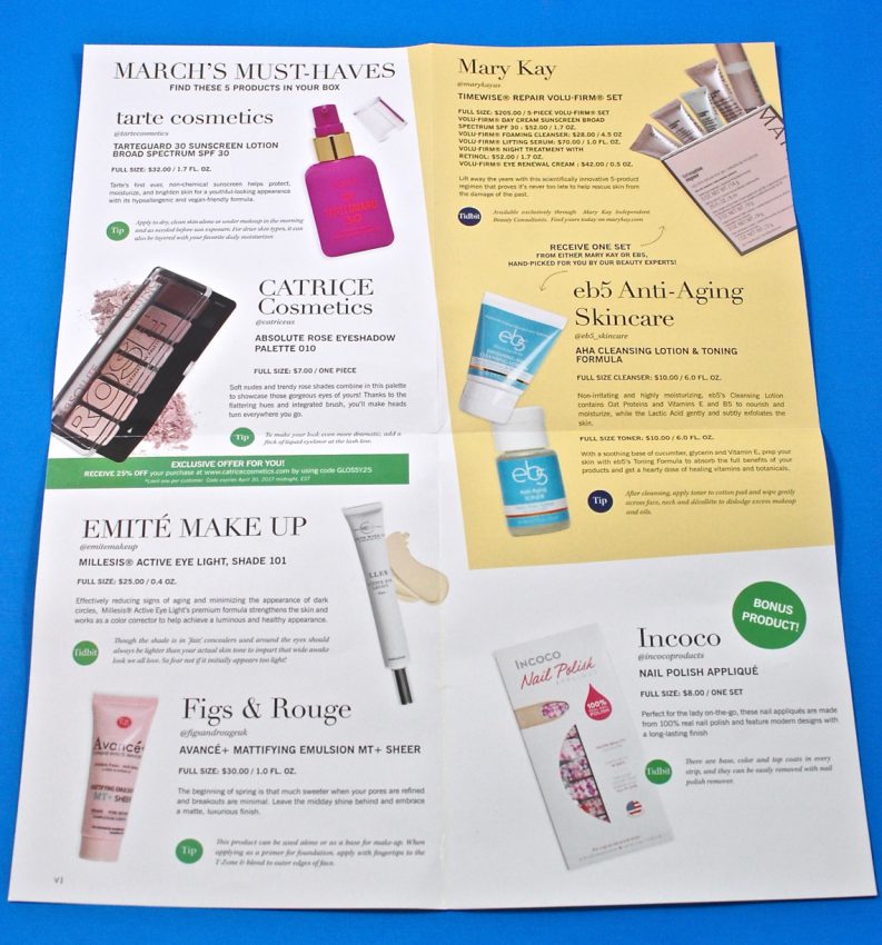 Glossybox contents