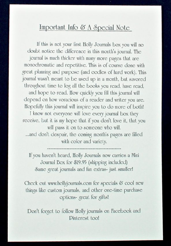 Holly journals book review