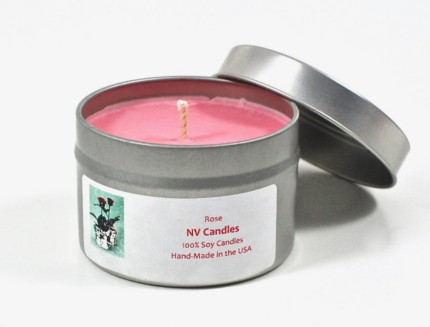 rose scented candle