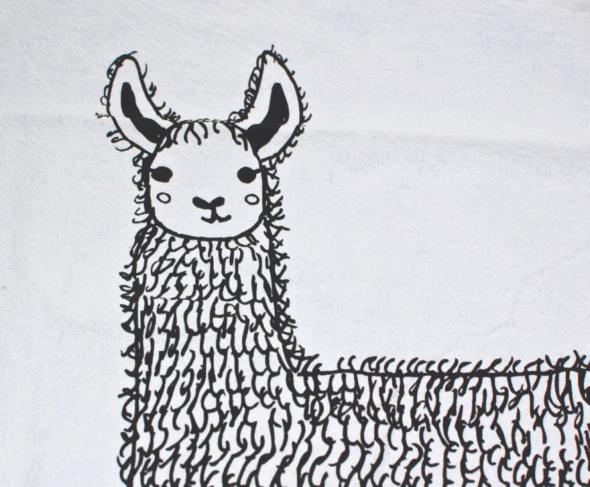 llama tea towel