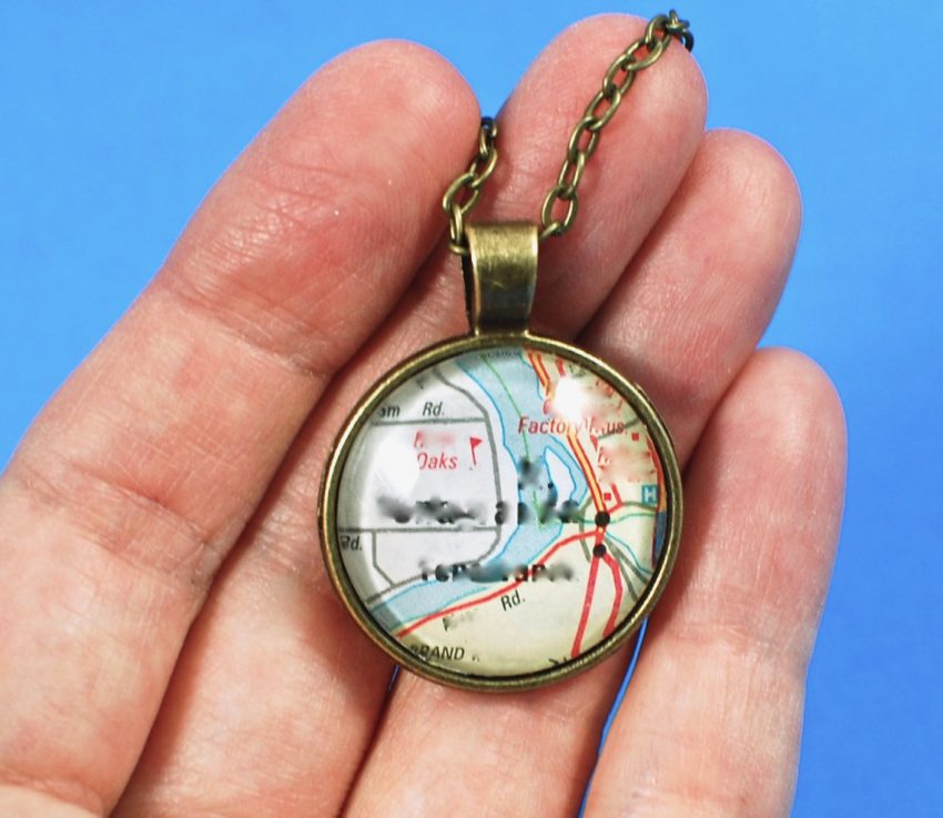 custom map necklace
