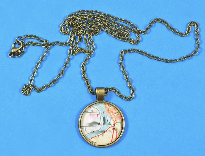 custom map necklace