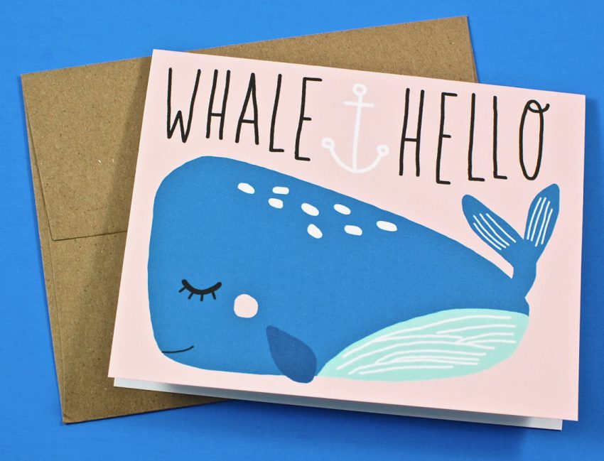 Whale Hello card