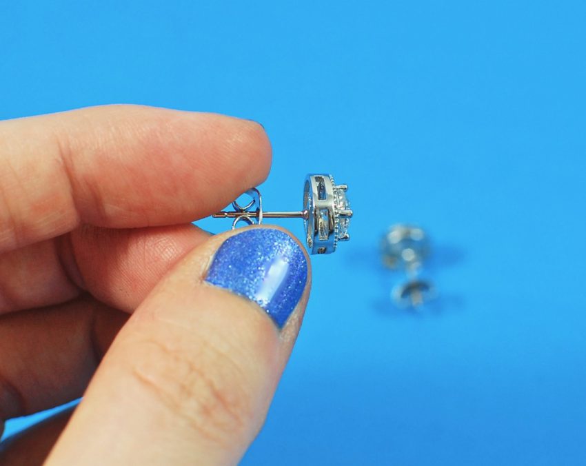 Ariel "Tempest" 18k White Gold Halo Earrings