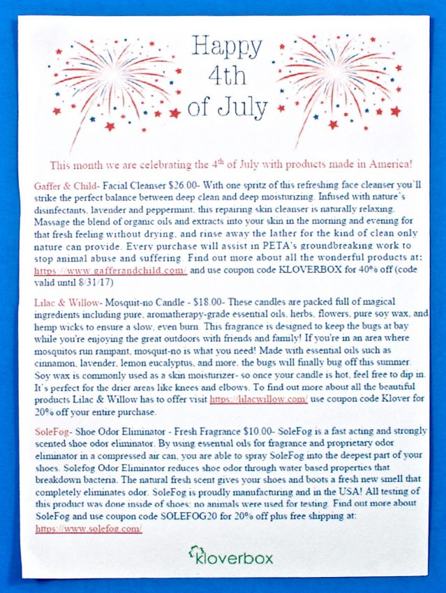 July 2017 Kloverbox