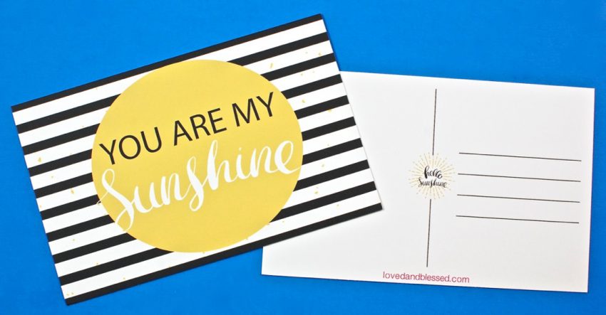 you are my sunshine postcards