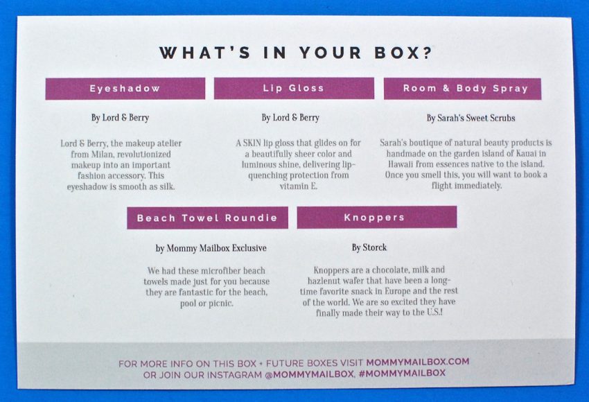 July 2017 Mommy Mailbox