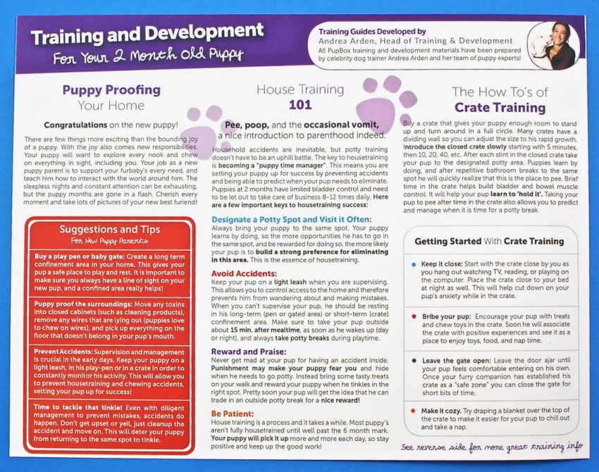 pup box training info