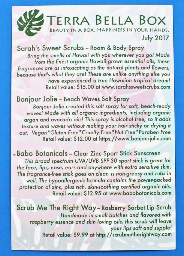 July 2017 Terra Bella Box