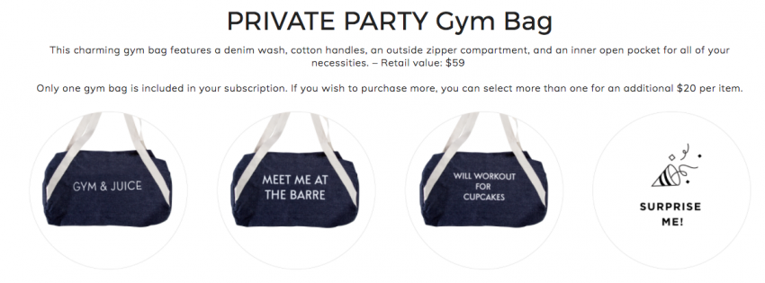 Private Party gym bag
