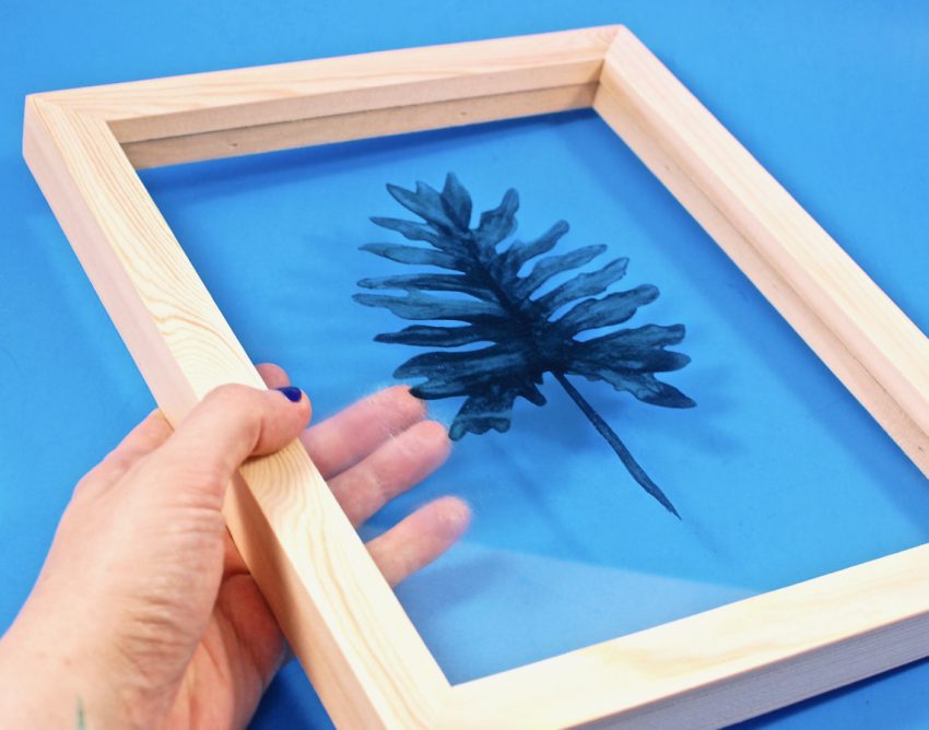 framed art leaf glass