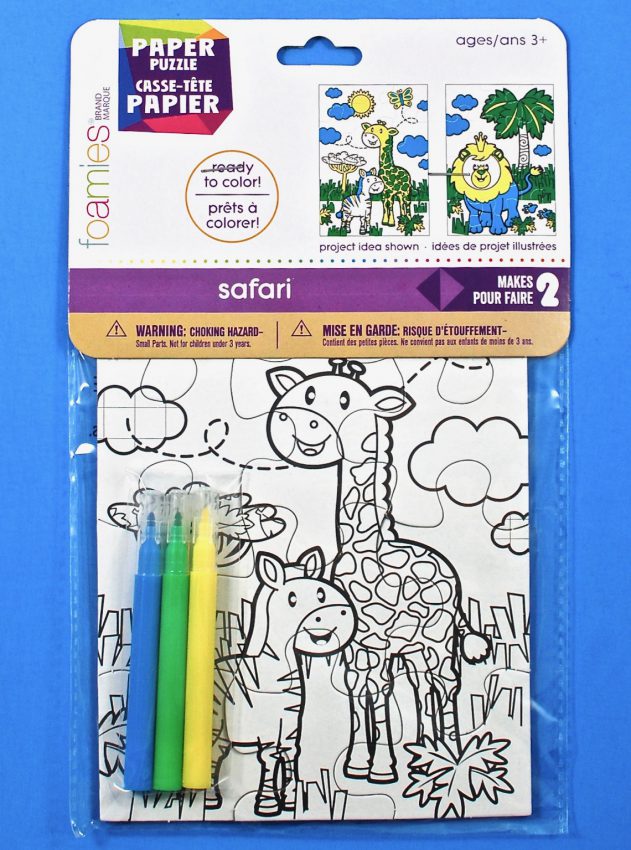 Color-in safari puzzles