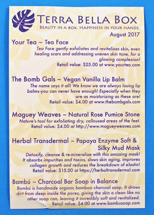 August 2017 Terra bella Box